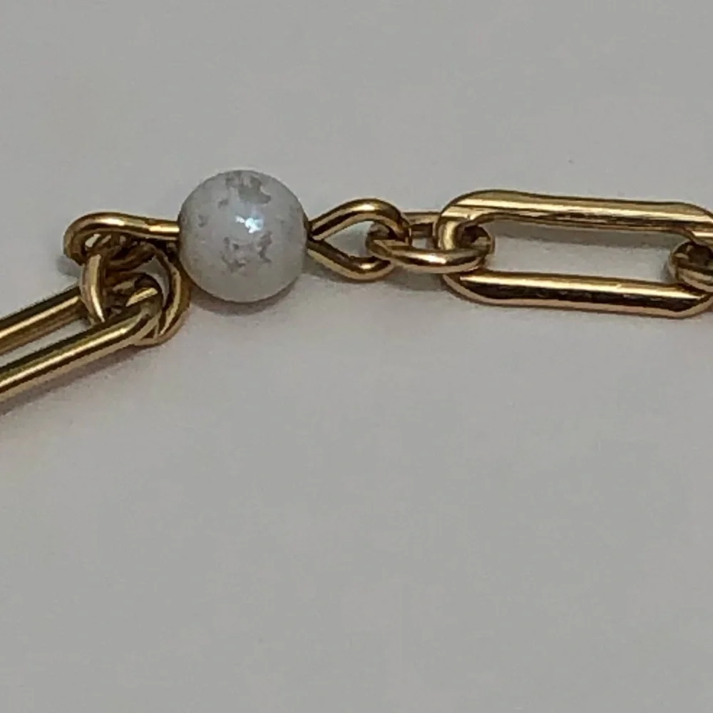 Vintage Wells 14k Gold Filled GF Faux Pearl Bracelet 7in